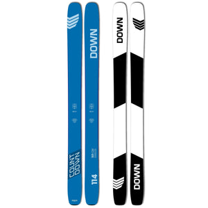 DOWN Freeski - CountDown Carbon 114 ski - ski overview with graphic and ski base