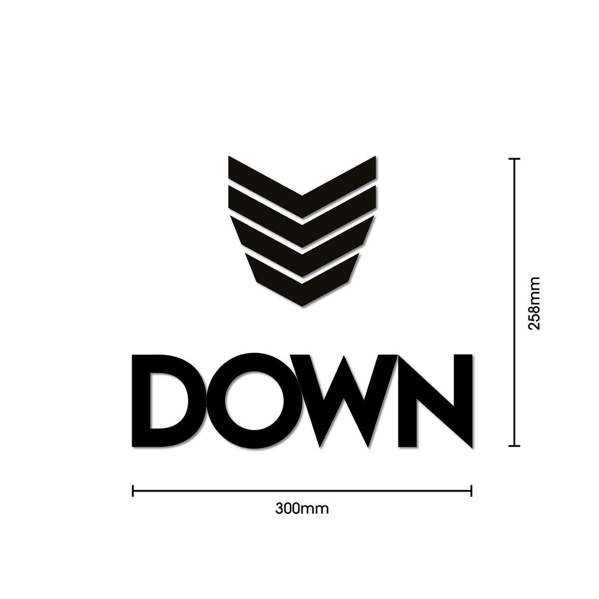 DOWN STICKER VERTIBRAND